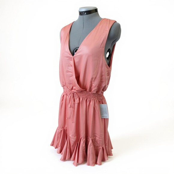 Love X Design Rose Petal Sleeveless Wrap Dress Ruffle Hem NWT - Picture 2 of 6
